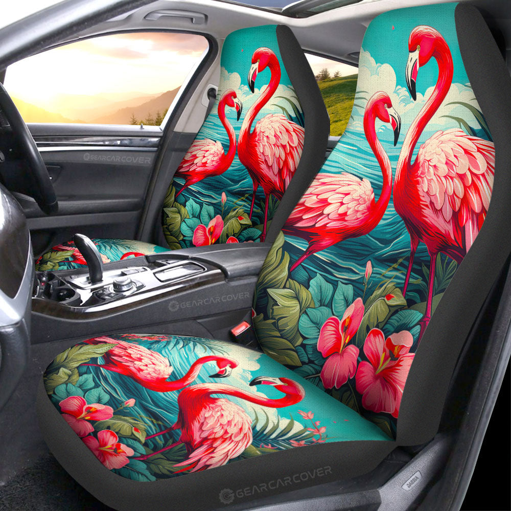 Flamingo Mixed Floral Car Seat Covers Custom Car Accessories - Gearcarcover - 1
