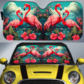 Flamingo Mixed Floral Car Sunshade Custom Car Accessories - Gearcarcover - 1