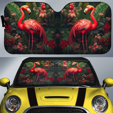 Flamingo Mixed Floral Car Sunshade Custom Car Accessories - Gearcarcover - 1