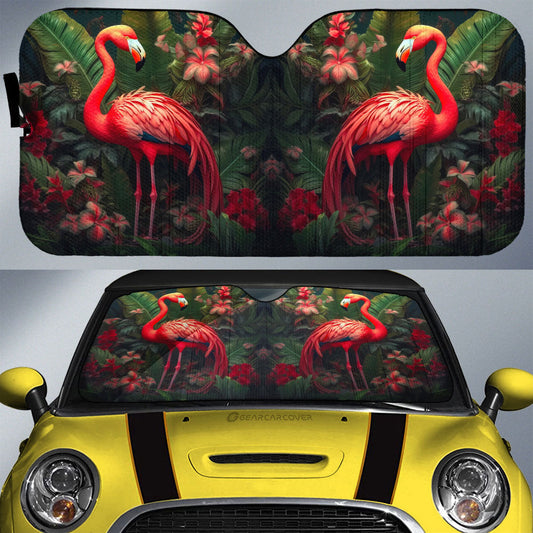 Flamingo Mixed Floral Car Sunshade Custom Car Accessories - Gearcarcover - 1