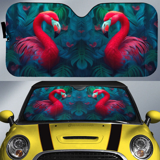 Flamingo Mixed Floral Car Sunshade Custom Car Accessories - Gearcarcover - 1
