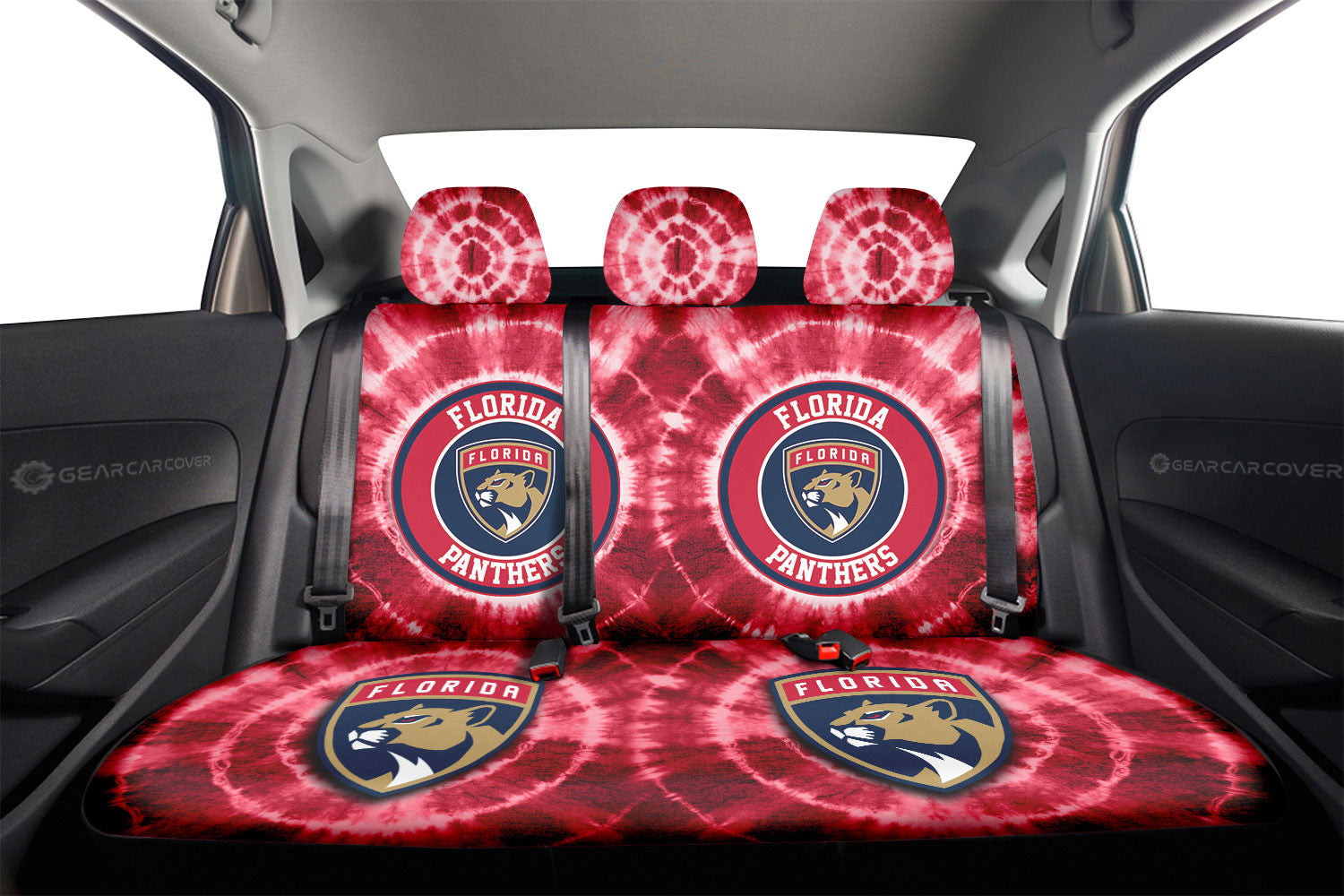 Florida Panthers Car Back Seat Covers Custom Tie Dye Car Accessories - Gearcarcover - 2