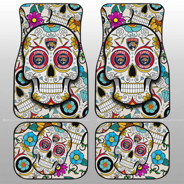 Florida Panthers Car Floor Mats Custom Sugar Skull Car Accessories - Gearcarcover - 1