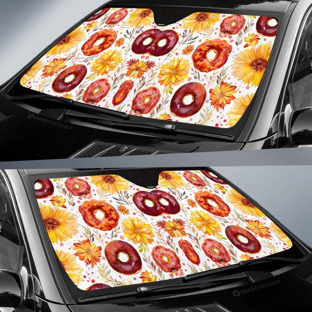 Flower Donuts Car Sunshade Custom Girly Pattern Car Accessories - Gearcarcover - 2