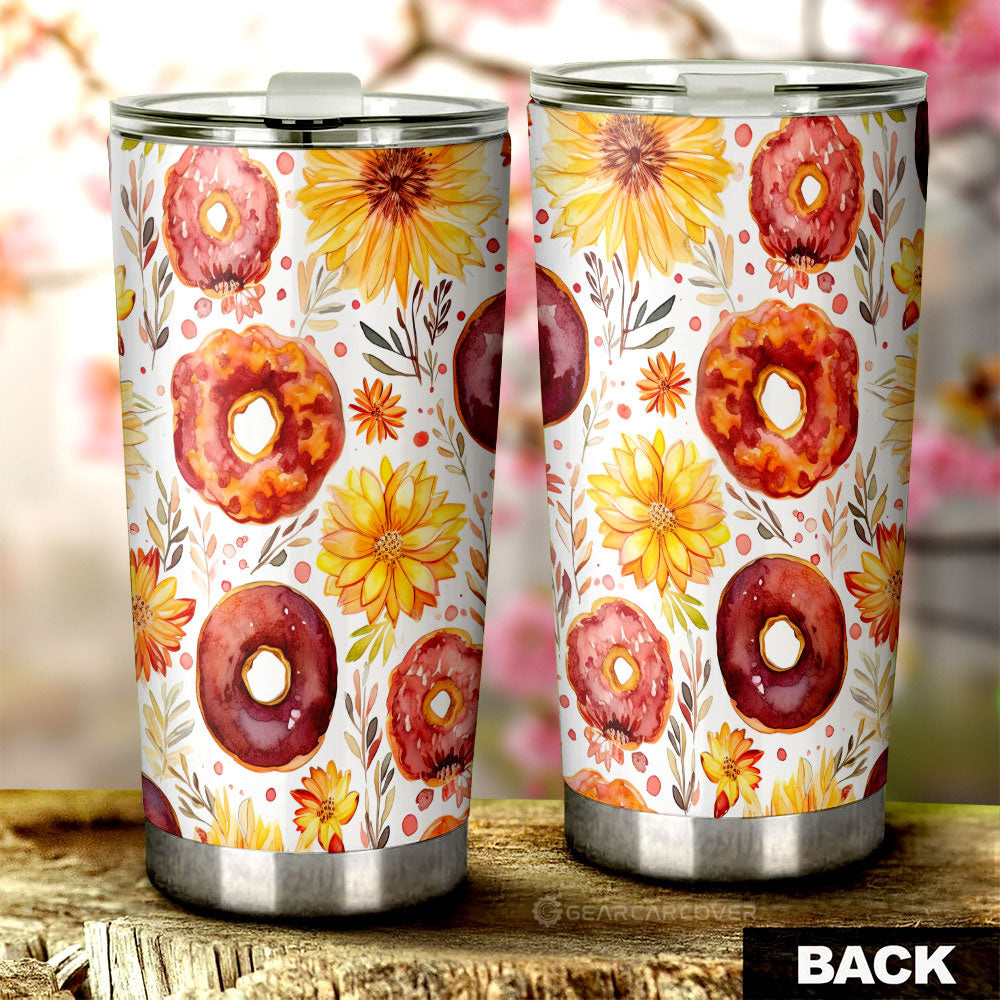 Flower Donuts Tumbler Cup Custom Girly Pattern Car Accessories - Gearcarcover - 2