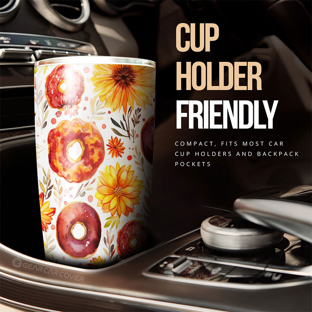 Flower Donuts Tumbler Cup Custom Girly Pattern Car Accessories - Gearcarcover - 3