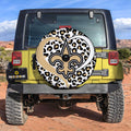 Football Heart Mixed Leopard New Orleans Saints Tire Cover With Camera Hole - Gearcarcover - 3