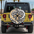 Football Heart Mixed Leopard New Orleans Saints Tire Cover With Camera Hole - Gearcarcover - 1