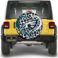 Football Heart Mixed Leopard Spare Tire Cover Philadelphia Eagles With Camera Hole - Gearcarcover - 2