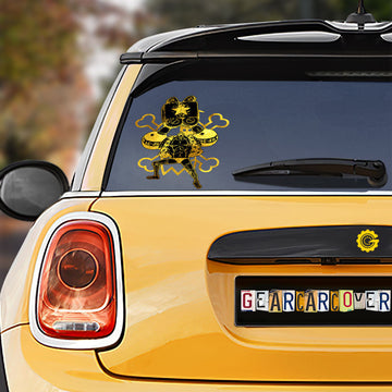 Franky Car Sticker Custom Gold Silhouette Style - Gearcarcover - 1