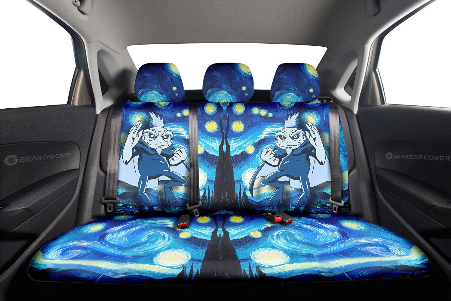 Fukasaku Car Back Seat Covers Custom Starry Night Styles - Gearcarcover - 2