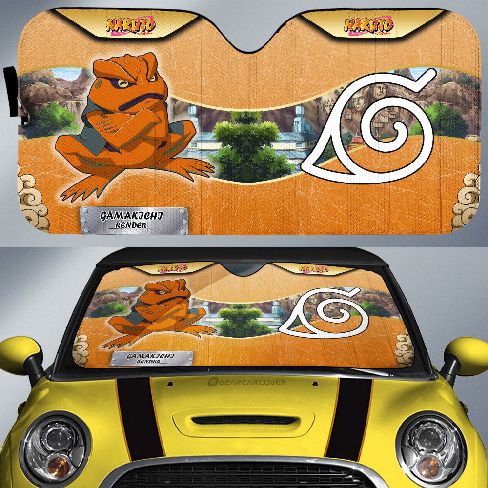 Gamakichi Render Car Sunshade Custom Anime Car Interior Accessories - Gearcarcover - 1