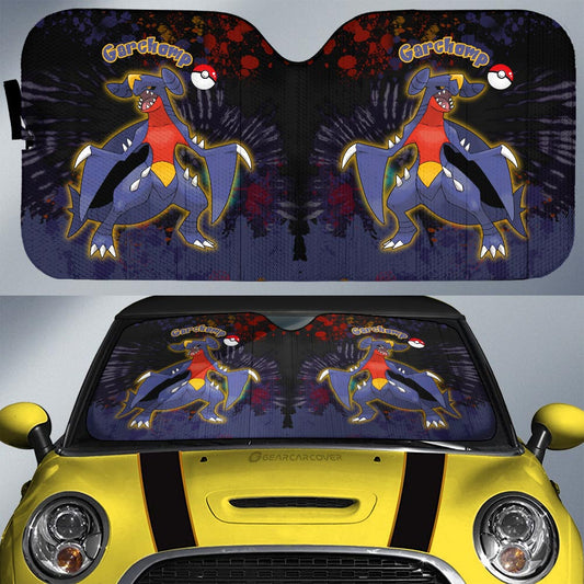 Garchomp Car Sunshade Custom Tie Dye Style Anime Car Accessories - Gearcarcover - 1
