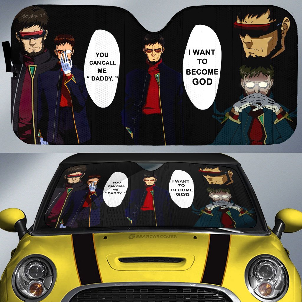 Gendo Ikari Car Sunshade Custom NGE - Gearcarcover - 1