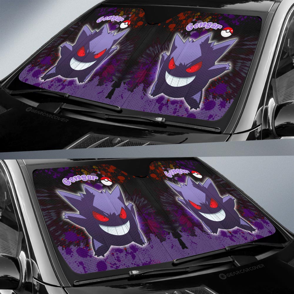 Gengar Car Sunshade Custom Tie Dye Style Anime Car Accessories - Gearcarcover - 2