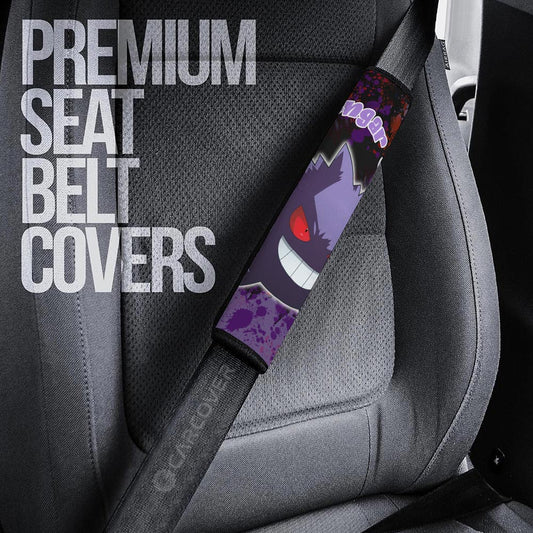 Gengar Seat Belt Covers Custom Tie Dye Style Anime Car Accessories - Gearcarcover - 2