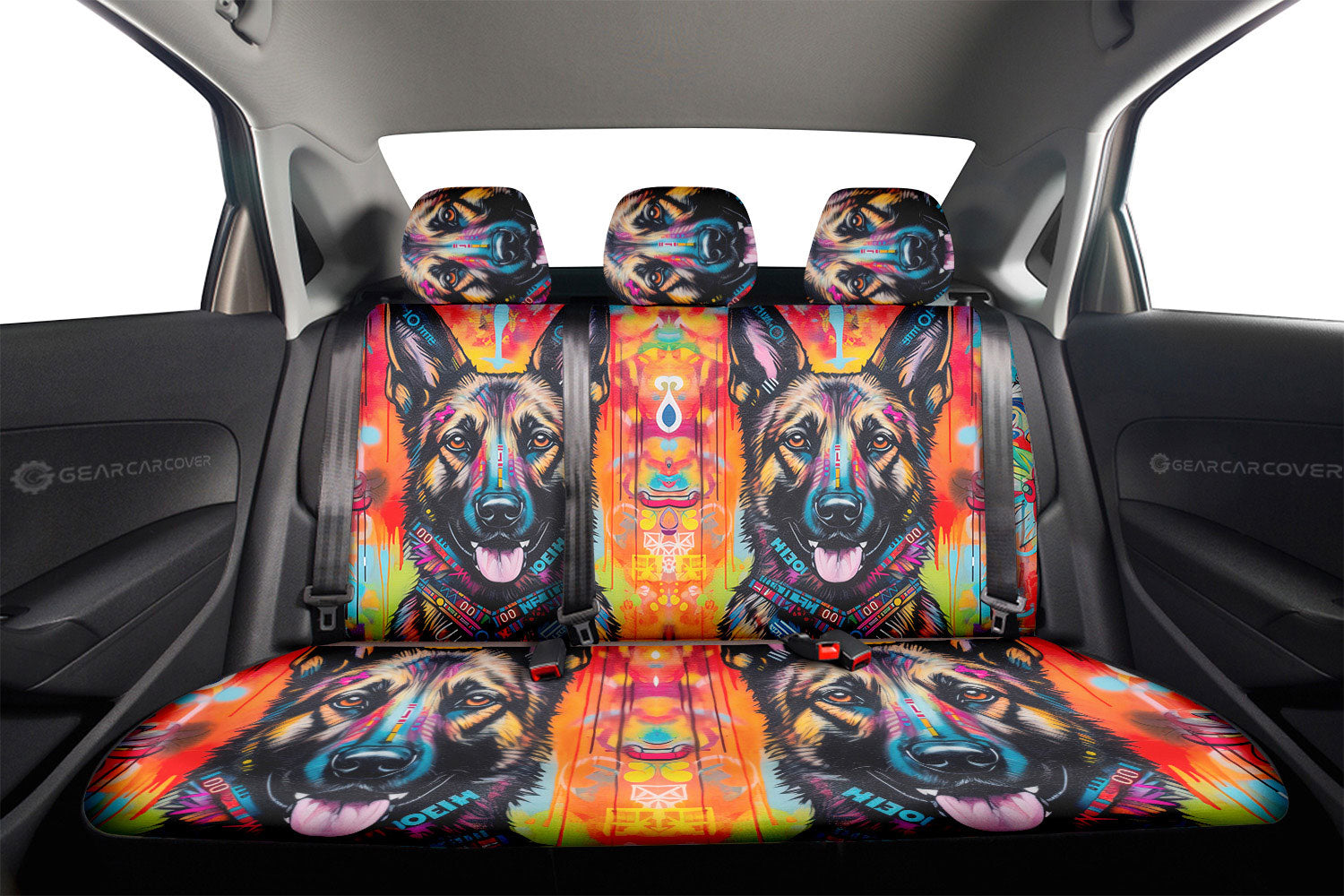 German Shepherd Car Back Seat Covers Custom Car Accessories - Gearcarcover - 2