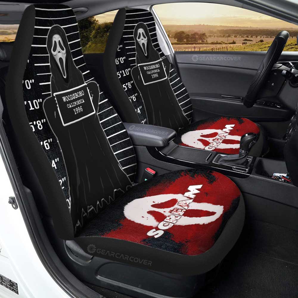 Ghostface In Scream Car Seat Covers Custom Horror Characters Car Accessories - Gearcarcover - 3