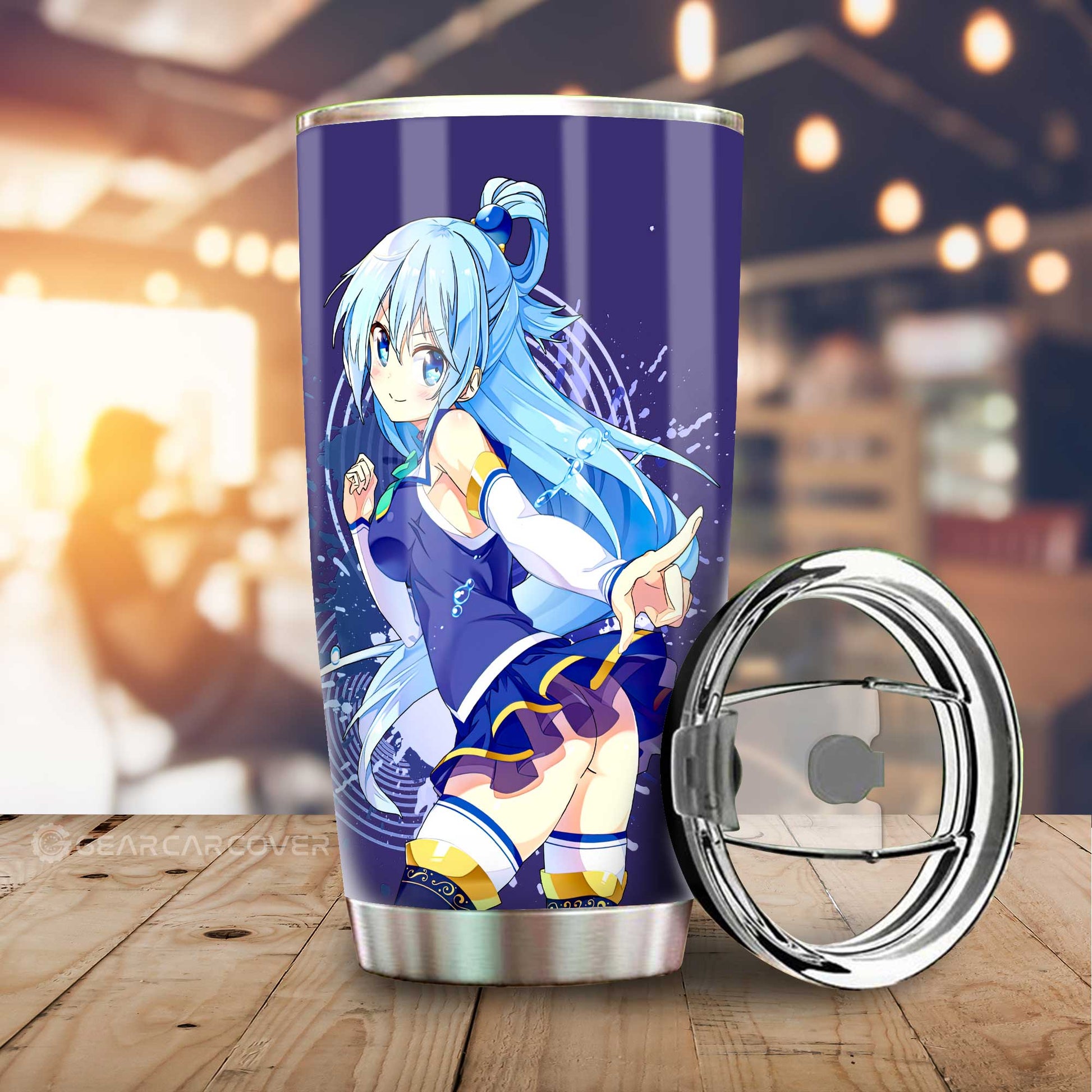 Girl Aqua Tumbler Cup Custom Car Accessories - Gearcarcover - 1