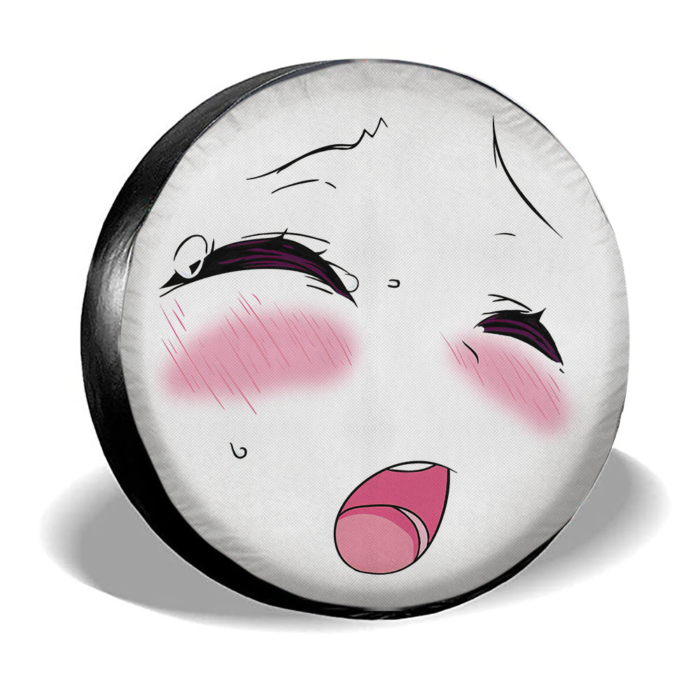 Girl Face Spare Tire Covers Custom Ahegao Style Car Accessories