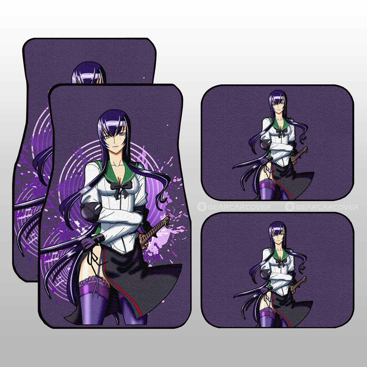 Girl Saeko Busujima Car Floor Mats Custom High School Of The Dead Car Accessories - Gearcarcover - 1