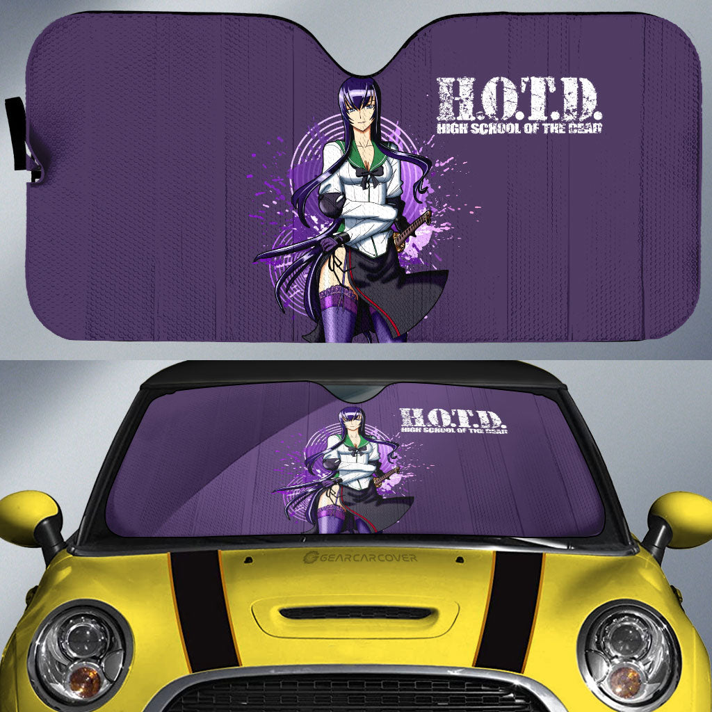 Girl Saeko Busujima Car Sunshade Custom High School Of The Dead Car Accessories - Gearcarcover - 1