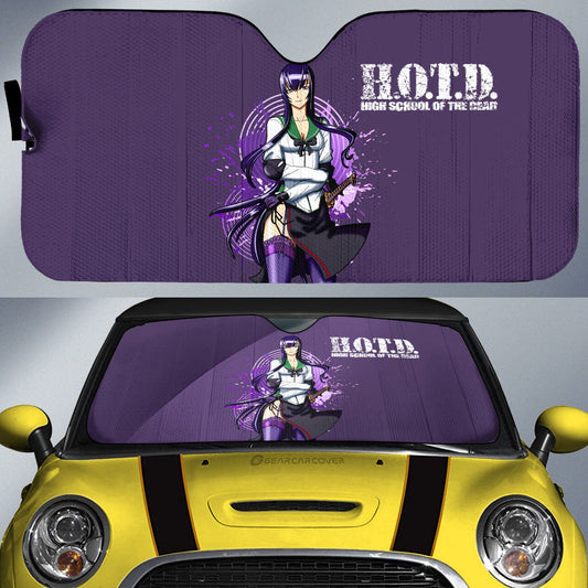 Girl Saeko Busujima Car Sunshade Custom High School Of The Dead Car Accessories - Gearcarcover - 1