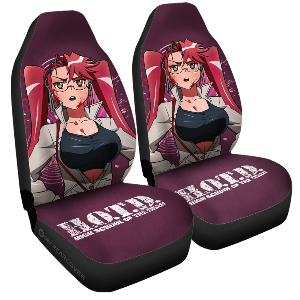 Girl Saya Takagi Car Seat Covers Custom High School Of The Dead Car Accessories - Gearcarcover - 3
