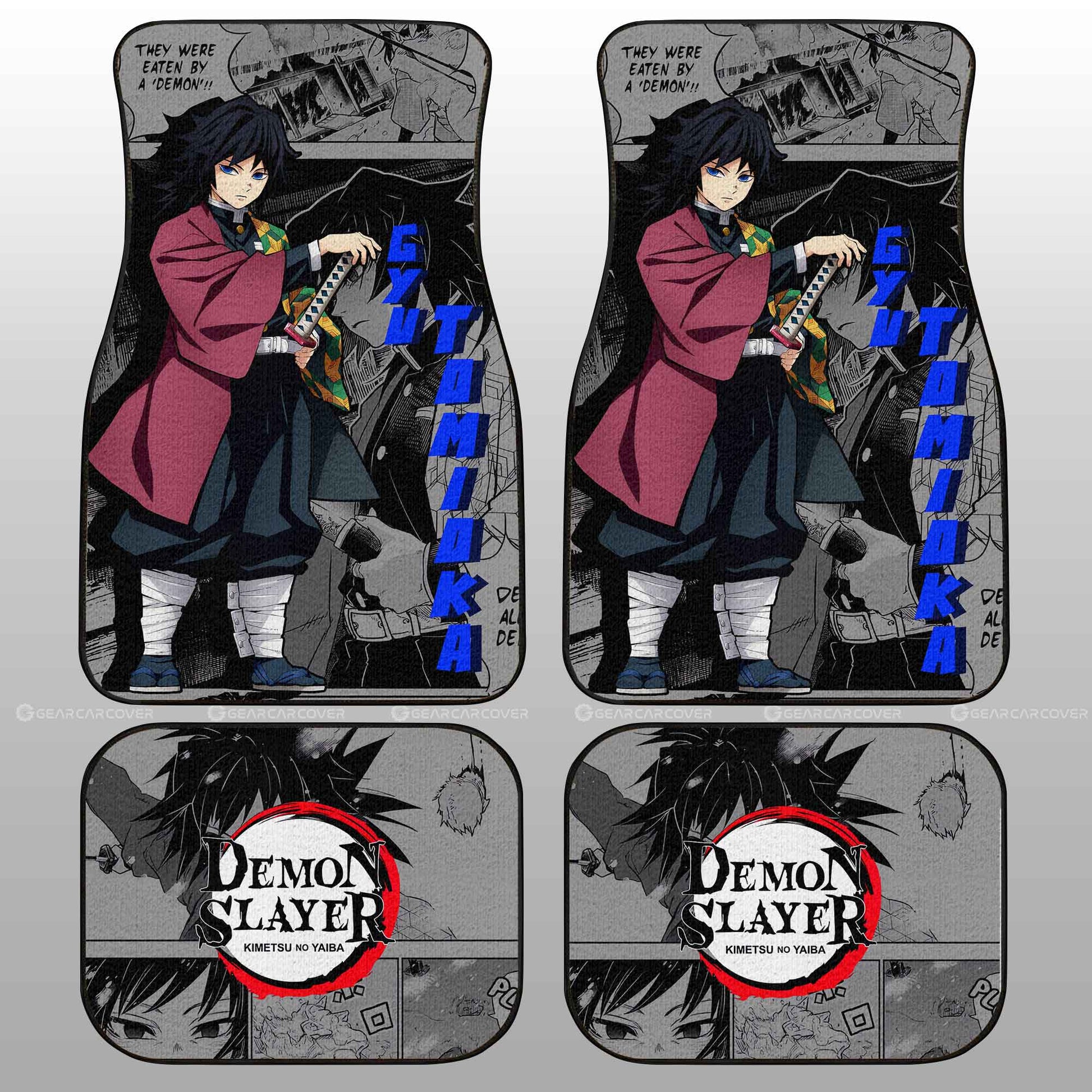 Giyu Tomioka Car Floor Mats Custom Mix Mangas - Gearcarcover - 2
