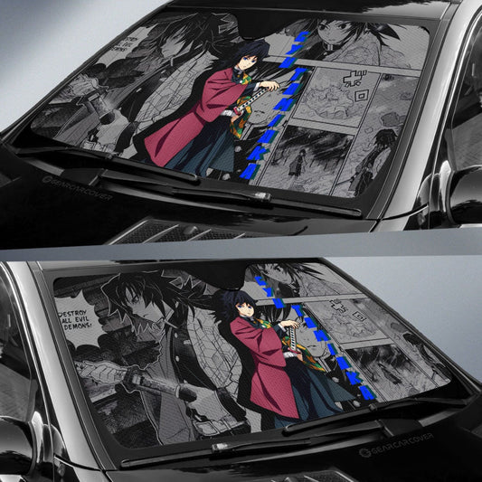 Giyu Tomioka Car Sunshade Custom Mix Mangas - Gearcarcover - 2