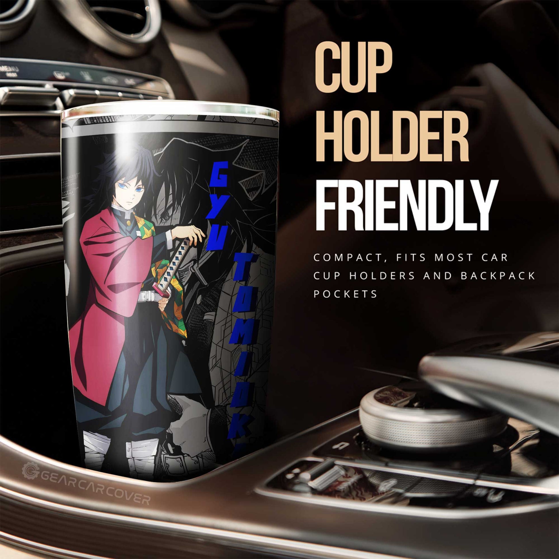 Giyu Tomioka Tumbler Cup Custom Mix Mangas - Gearcarcover - 3