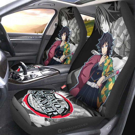 Giyuu Tomioka Car Seat Covers Custom Demon Slayer Anime Car Accessories - Gearcarcover - 1
