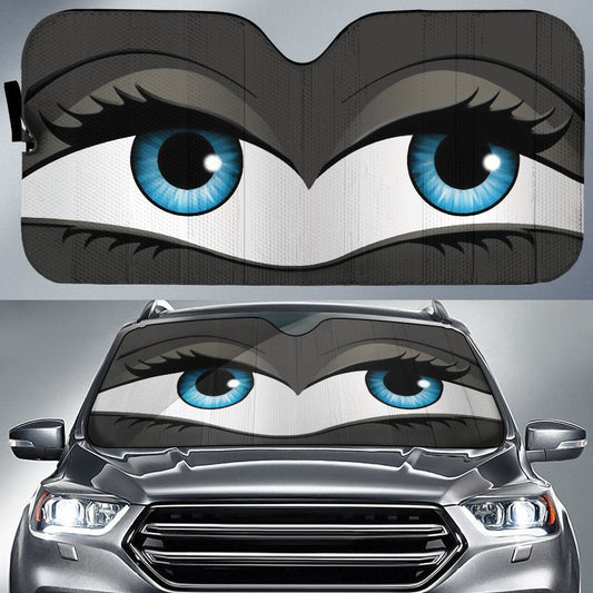 Glam Car Eyes Sun Shade Custom Gray Car Accessories - Gearcarcover - 1