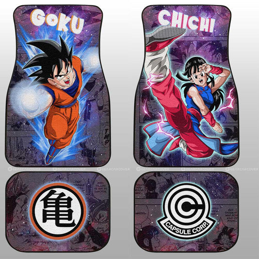 Goku And Chichi Car Floor Mats Custom Galaxy Style Car Accessories - Gearcarcover - 1