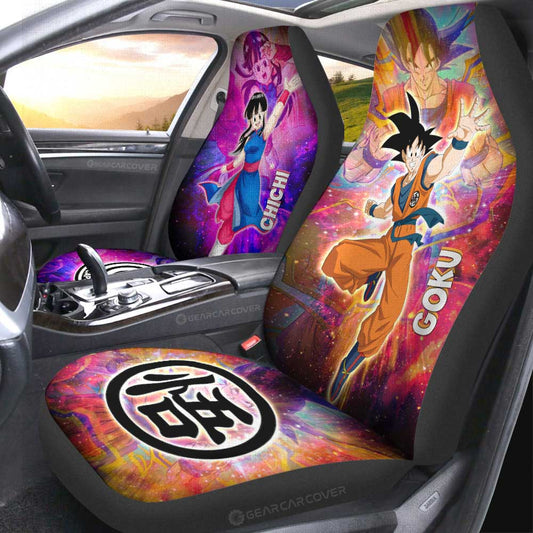 Goku And Chichi Car Seat Covers Custom Dragon Ball Anime Car Accessories - Gearcarcover - 1