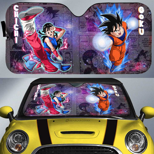 Goku And Chichi Car Sunshade Custom Car Accessories Galaxy Style - Gearcarcover - 1