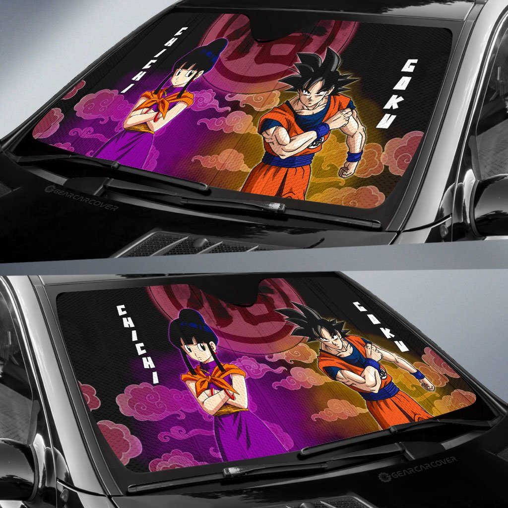 Goku And Chichi Car Sunshade Custom Car Accessories - Gearcarcover - 2