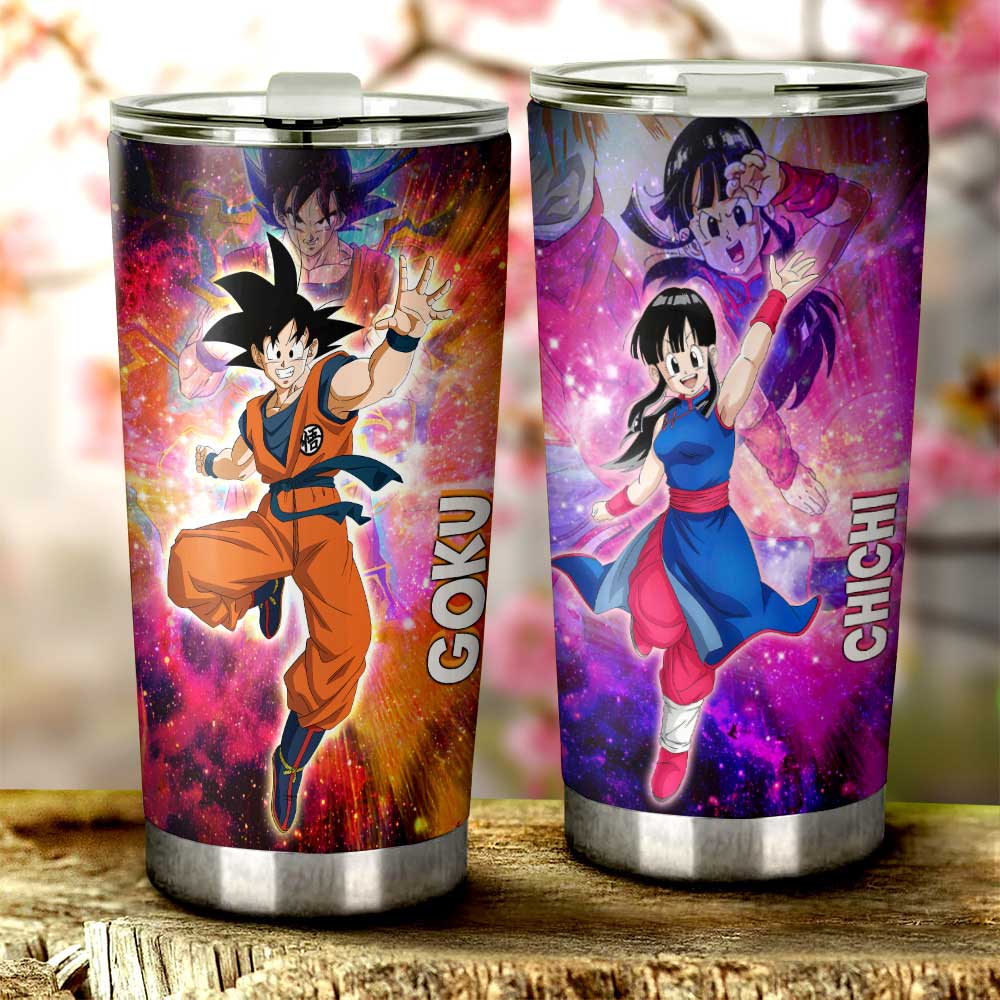 Goku And Chichi Tumbler Cup Custom Dragon Ball Anime Car Accessories - Gearcarcover - 1