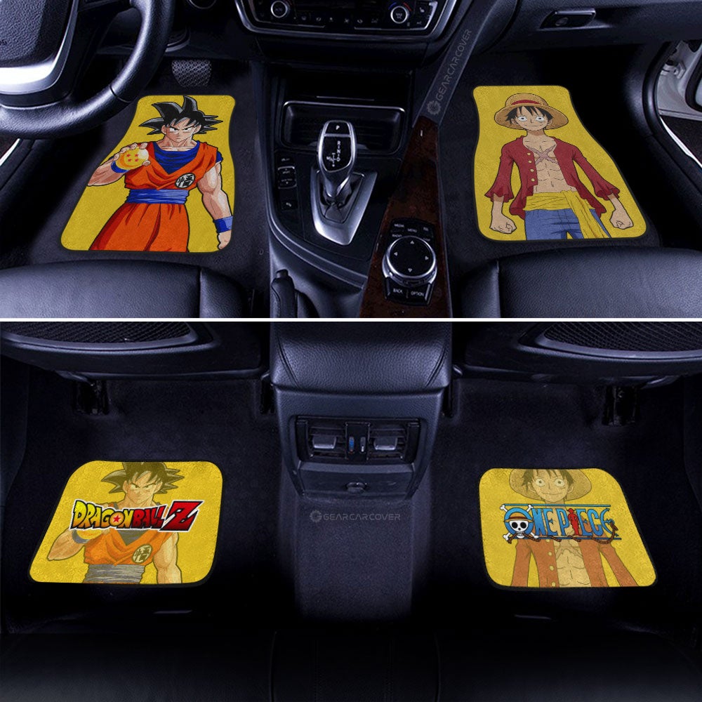 Goku And Luffy Car Floor Mats Custom Main Heros - Gearcarcover - 3