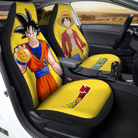 Goku And Luffy Car Seat Covers Custom Main Heros - Gearcarcover - 1