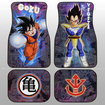 Goku And Vegeta Car Floor Mats Custom Galaxy Style Car Accessories - Gearcarcover - 1