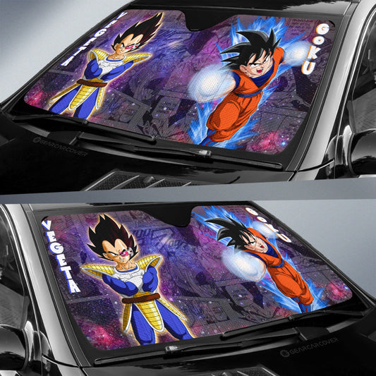 Goku And Vegeta Car Sunshade Custom Car Accessories Galaxy Style - Gearcarcover - 2