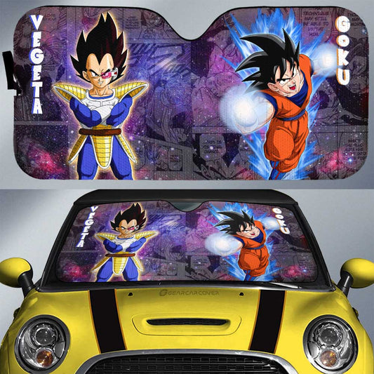 Goku And Vegeta Car Sunshade Custom Car Accessories Galaxy Style - Gearcarcover - 1