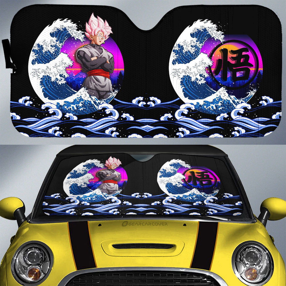 Goku Black Rose Car Sunshade Custom Dragon Ball Car Interior Accessories - Gearcarcover - 1