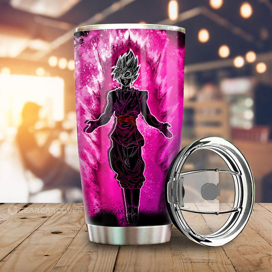 Goku Black Rose Tumbler Cup Custom Anime Car Accessories - Gearcarcover - 1