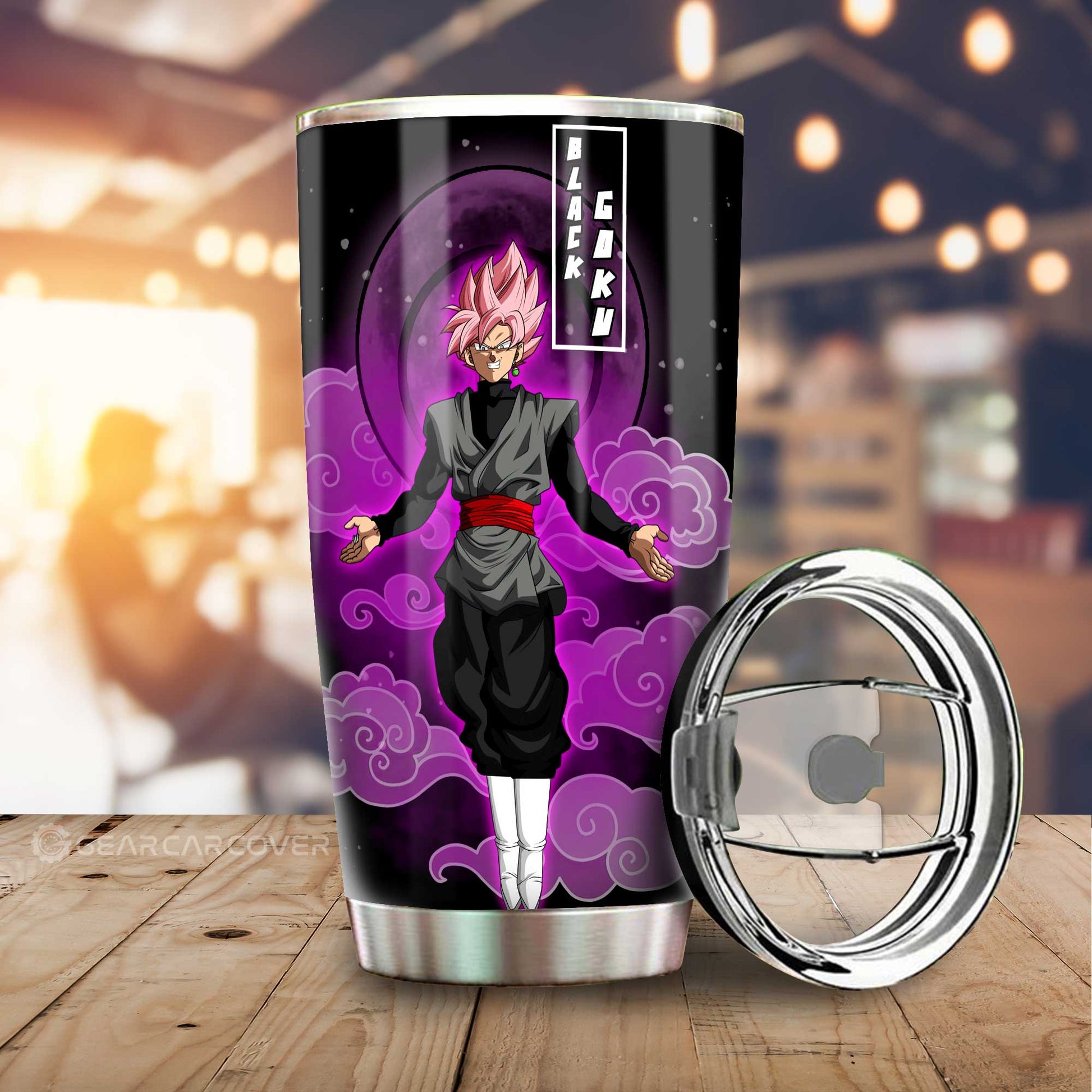 Goku Black Rose Tumbler Cup Custom Anime Dragon Ball Car Accessories - Gearcarcover - 1