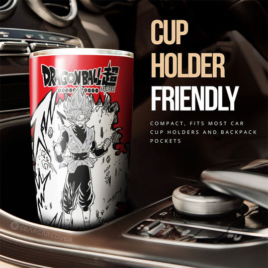 Goku Black Rose Tumbler Cup Custom Car Accessories Manga Style For Fans - Gearcarcover - 2