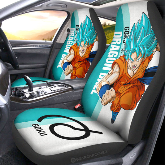 Goku Blue Car Seat Covers Custom Car Accessories For Fans - Gearcarcover - 2