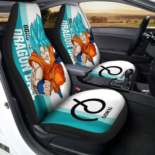 Goku Blue Car Seat Covers Custom Car Accessories For Fans - Gearcarcover - 1