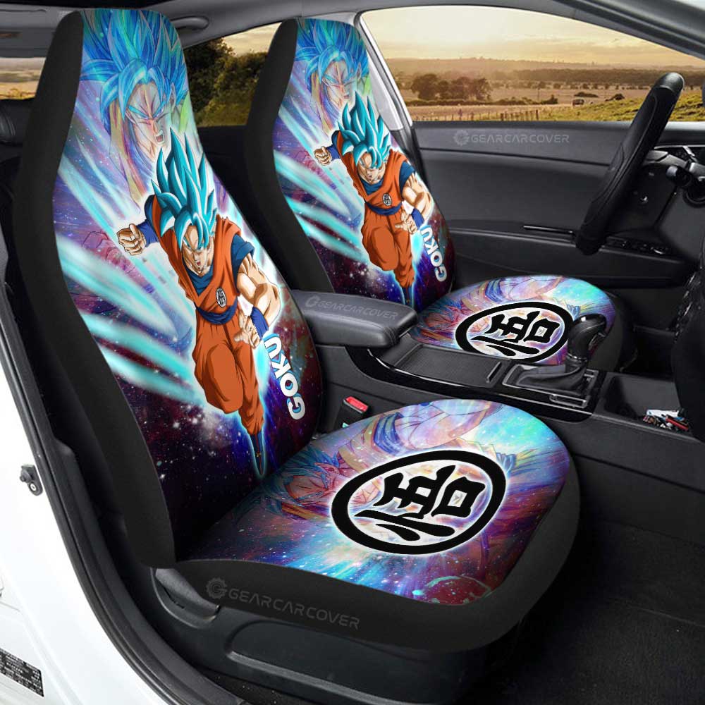 Goku Blue Car Seat Covers Custom Dragon Ball Anime Car Accessories - Gearcarcover - 2